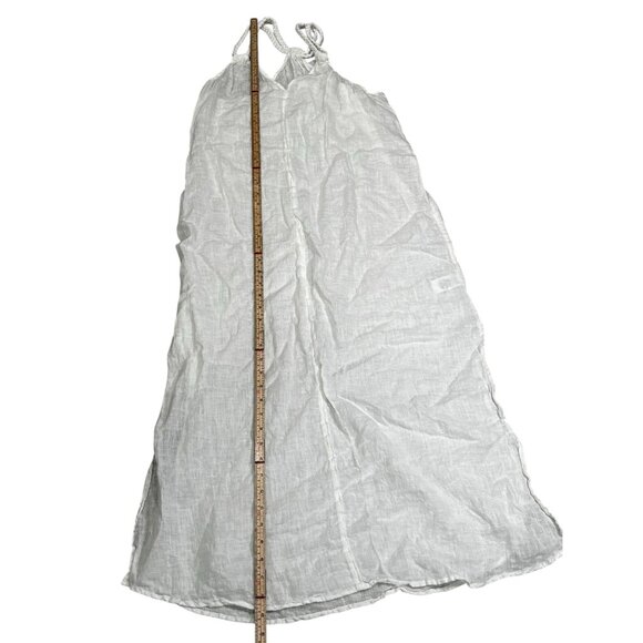 Rachel Zoe White Linen Sleeveless Maxi Dress With Braided Straps & Side Slits - - Picture 4 of 9